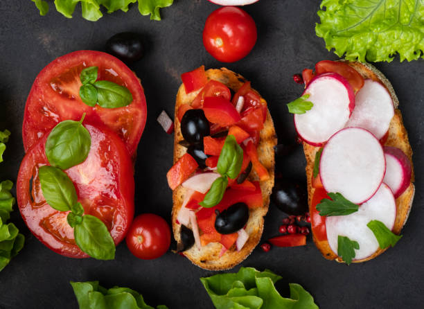 istock Vegetarian vegetable bruschetta 1222623852