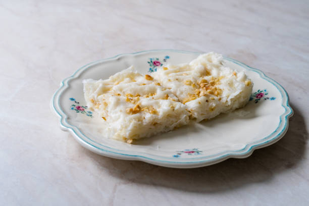 istock Traditional Turkish Ramadan Dessert Gullac . It is made with gullac (rice wafer or rice paper sheets) , milk, rose water, walnut, vanilla. 1222626098