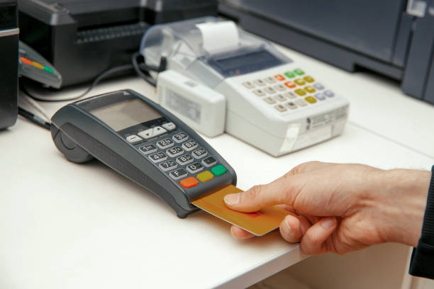 istock Payment with credit card through terminal 1222630246