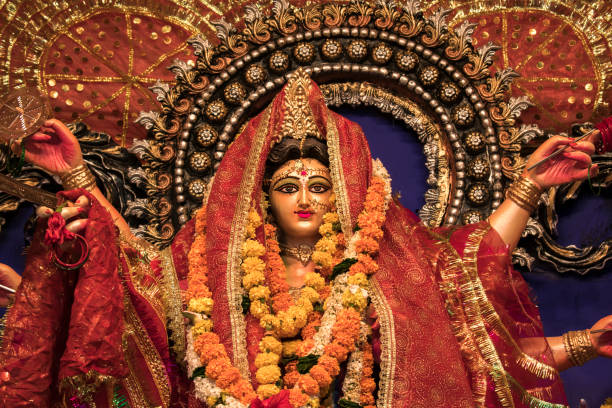 perayaan festival navratri dewi durga menguntungkan sembilan hari festival perayaan kedewasaan - navaratri potret stok, foto, & gambar bebas royalti