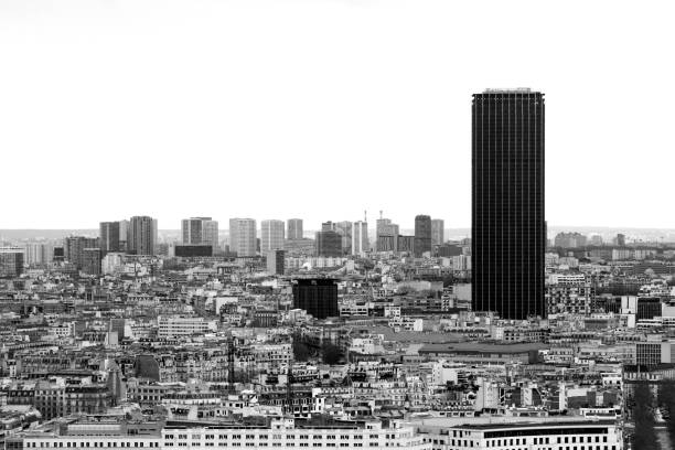 istock Paris : view on Montparnasse tower and zinc rooftop 1222639113