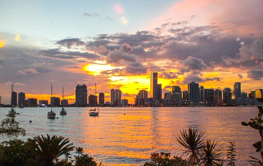 Sunset on Miami Downtown, USA