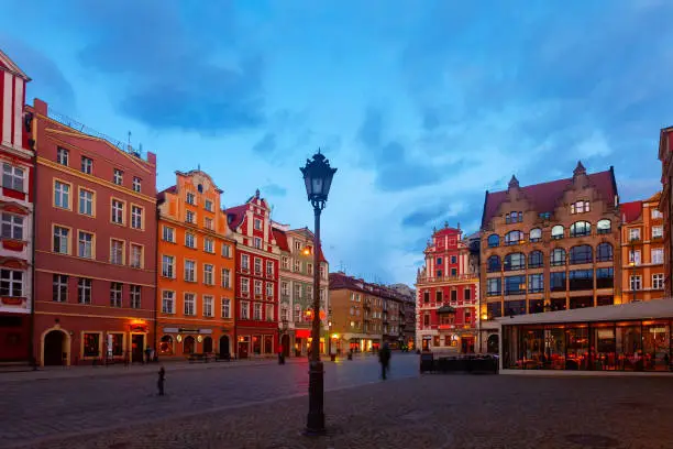 Photo of Market Square of Wroclaw at dusk