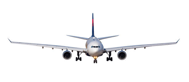 istock Modern comfortable commercial passenger airplane isolated on white background 1222643299