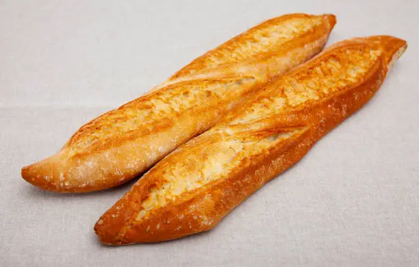 Photo of Freshly baked french baguette bread