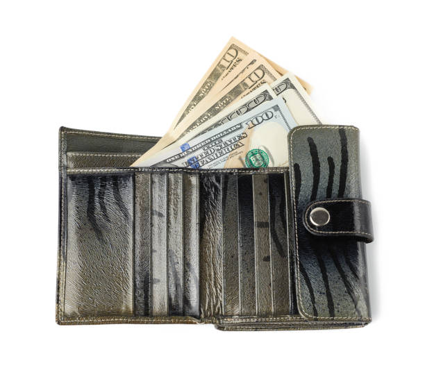 istock open gray leather wallet with one hundred US dollar bills 1222643479