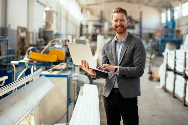 Factory manager in inspection of manufacturing.