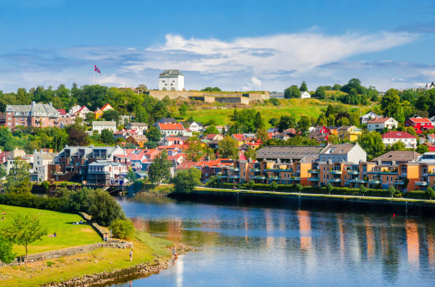 istock Panoramic view of beautiful city Trondheim, Norway 1222643805
