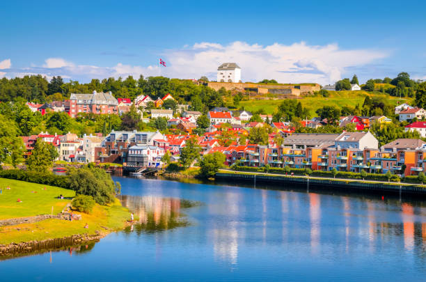 istock Panoramic view of beautiful city Trondheim, Norway 1222643821