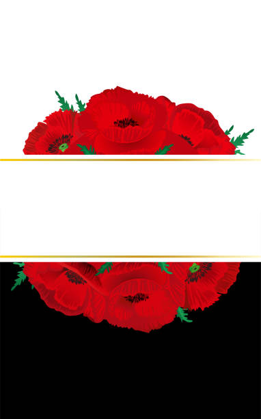 Frame of red poppies flowers. Round frame for your advertising poster or greeting card. Frame of red poppies flowers. Round frame for your advertising poster or greeting card. remembrance day background stock illustrations
