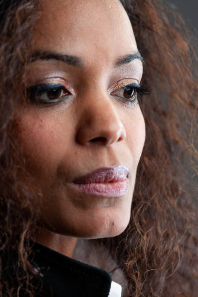 istock Thoughtful beautiful woman with serious expression 1222653667