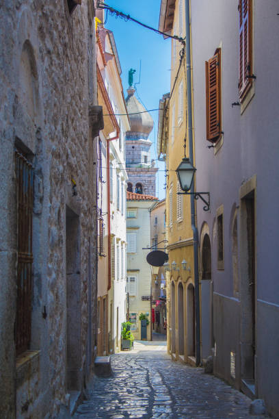 istock Empty street in Krk town, Croatia 1222654651