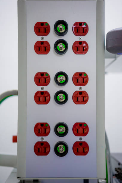 istock Universal electrical sockets on bedhead in hospital 1222654807