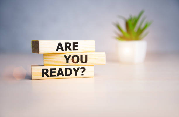 istock the text on wooden blocks : Are You Ready. 1222657512