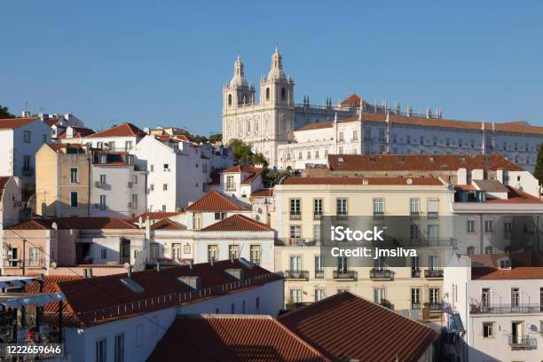 Rooftop View Of Alfama District With The Church Of São Vicente Of Fora In Background Lisbon Portugal Stock Photo - Download Image Now