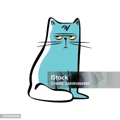 istock Cute cartoon cat 1222664556