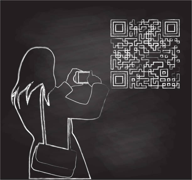 tabule snímku qr kódu - kreslení pohyb fotky stock ilustrace