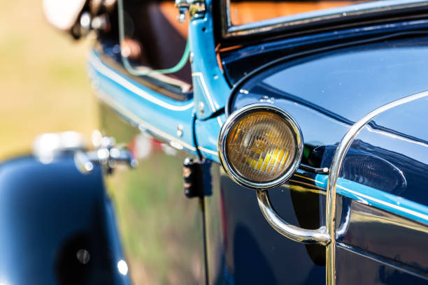 istock headlight of a vintage car 1222668878