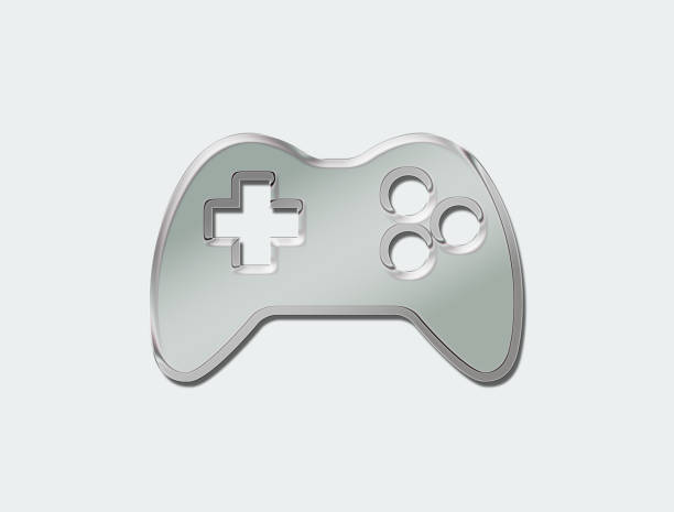 Aluminum design game console. game console symbol. Unusual game console concept. 3d illustration