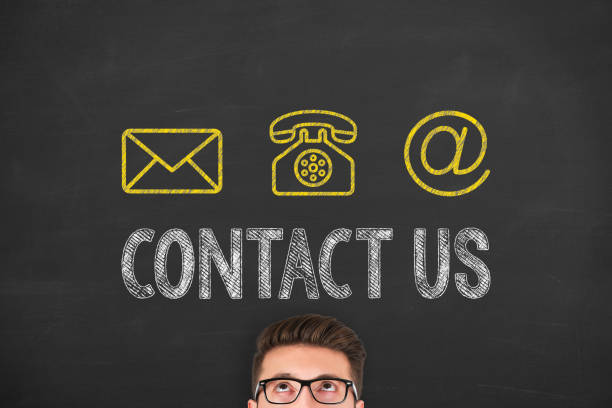 istock Social Media Contact Us on Chalkboard Background 1222671235