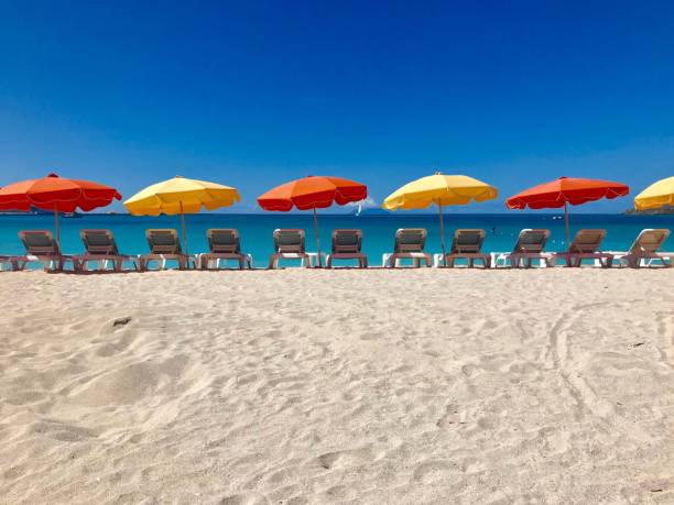 istock Umbrella on the beach St.Maarten 1222671286