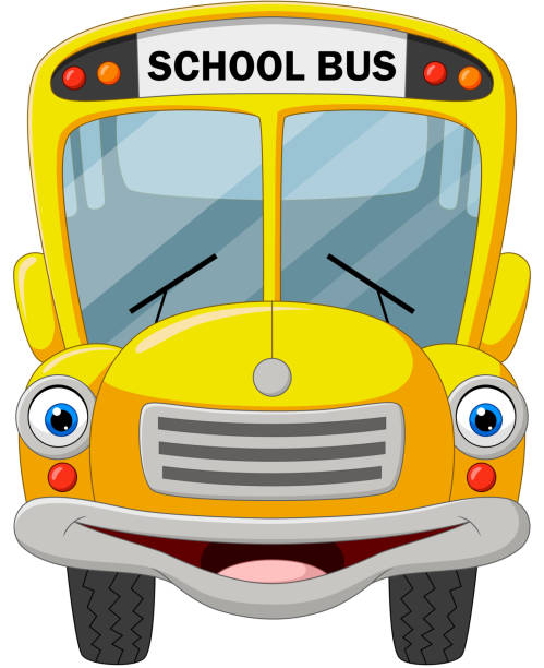 Cartoon Funny School Bus Isolated On White Background Stock Illustration -  Download Image Now - iStock