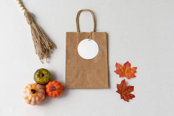 istock Gift bag and gift tag mockup 1222680711