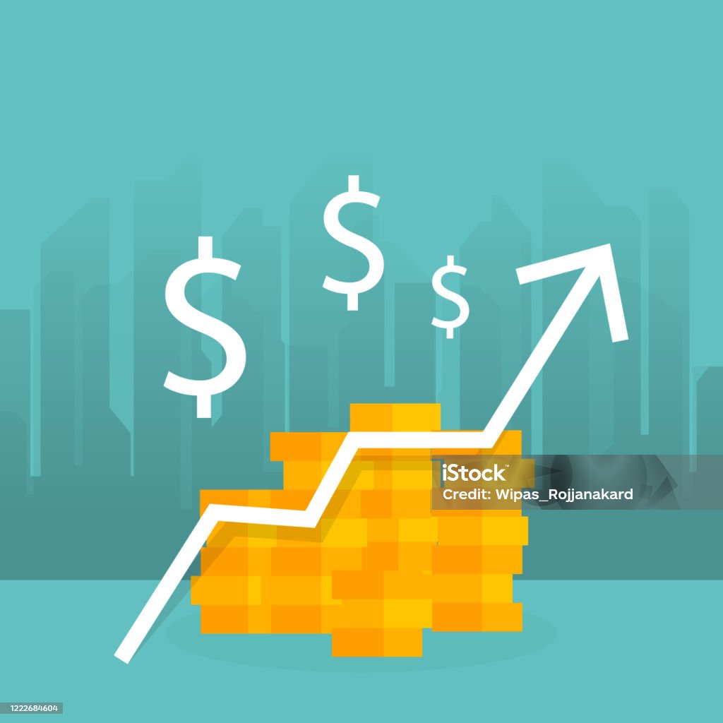 Grafik Uang Investasi Hingga Laba Tujuan Ilustrasi Stok - Unduh Gambar