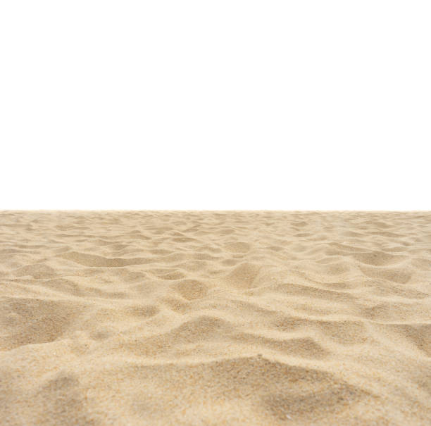 istock Beach sand on white background, nature beach sand, sand pattern, sand texture. 1222686581