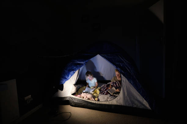 istock Kids camping in their bedroom 1222688341