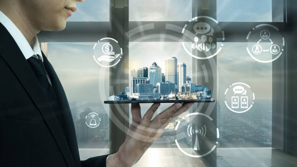 istock Modern creative telecommunication and internet network connect in smart city. 1222690733