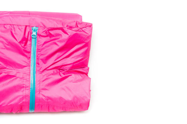 istock Folded pink zipper windbreaker jacket, rain proof jacket hoodie. 1222694966