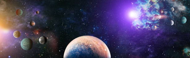 istock Space background with nebulas and stars. This image elements furnished by NASA 1222697124
