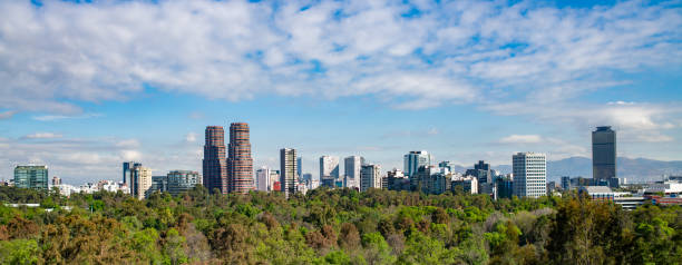 istock Panoramic view of Mexico city skyline on sunny day. 1222700192