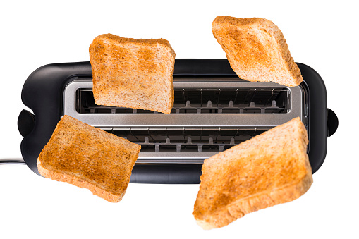 cut out Toaster with jumping toastbread