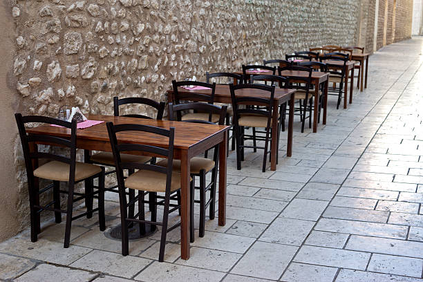 Restaurant tables. stock photo