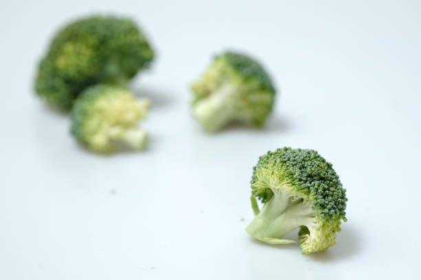 Fresh broccoli isolated on white background stock photo