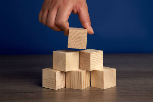 istock Wooden blocks and cubes ready for adding text and word that can be used to convey a message or a concept 1222707335