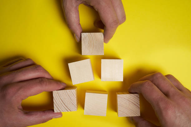 istock Wooden blocks and cubes ready for adding text and word that can be used to convey a message or a concept 1222707365