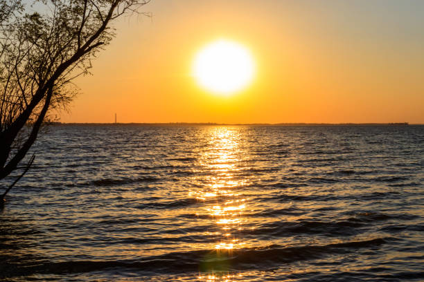 istock View of calm lake at sunset 1222709288