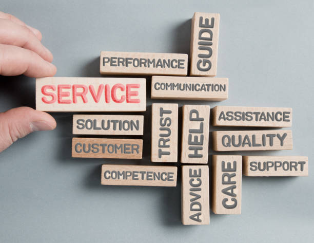 istock Wooden Blocks with Service Concept 1222712373