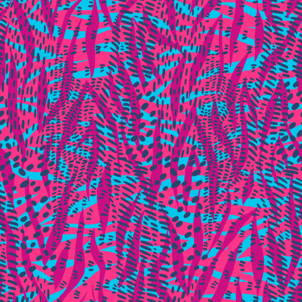 Striped pattern. Mixed curved lines on animal skin texture. Sophisticated seamless ornament. Animal zebra tiger print.