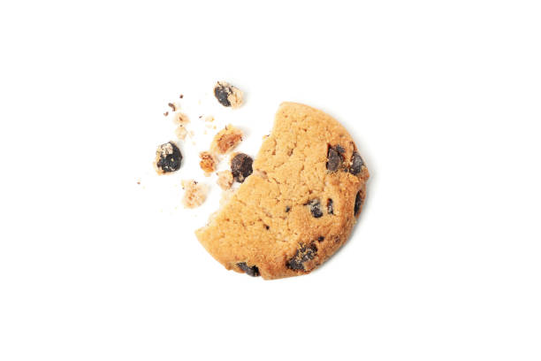 istock Tasty chocolate chip cookie isolated on white background 1222714596