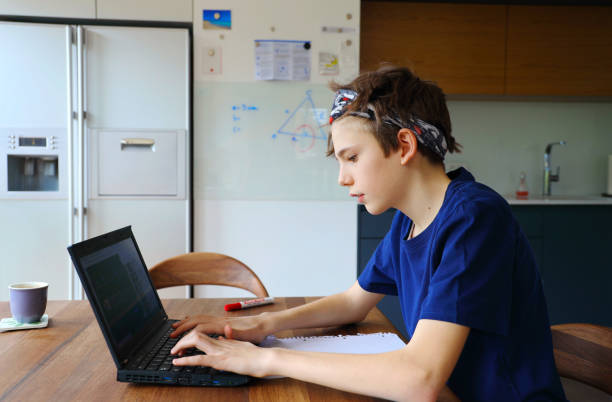 istock Teenager studying at home - homeschooling 1222717120