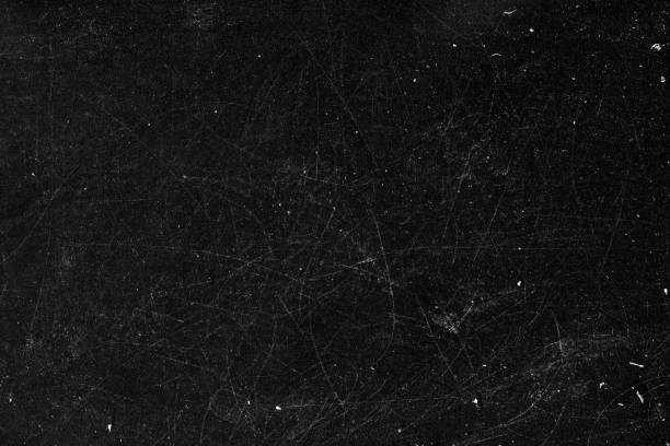 arañazos de polvo fondo desfligido película negro - efecto texturado fotos fotografías e imágenes de stock