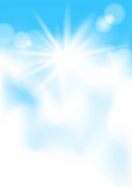 blauer himmel und sonnenlicht lichter vertikale mockup - clear sky flash stock-grafiken, -clipart, -cartoons und -symbole