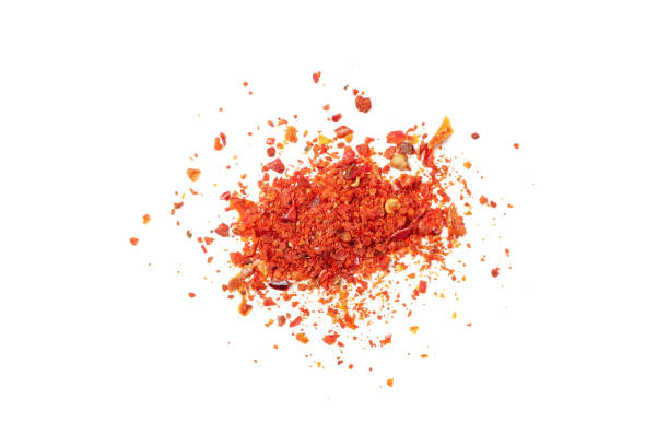 istock Bunch of pepper powder spice isolated on white background 1222720338