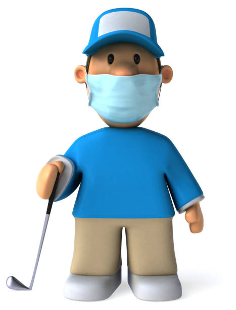 istock 3D Illustration of a cartoon golfer 1222723150