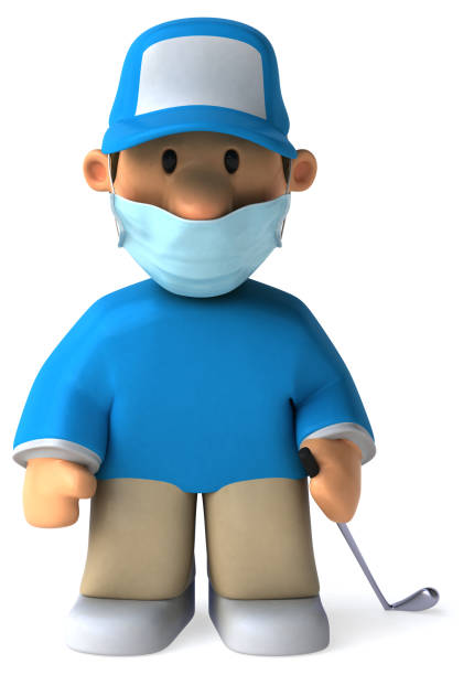 istock 3D Illustration of a cartoon golfer 1222723154
