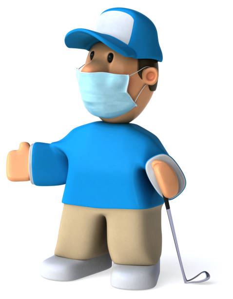 istock 3D Illustration of a cartoon golfer 1222723158